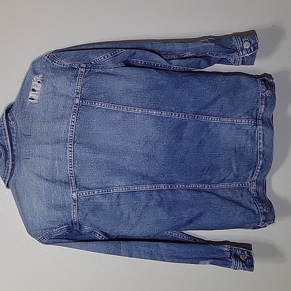 Madewell Distressed Denim Jean Jacket XXS - Picture 3 of 5